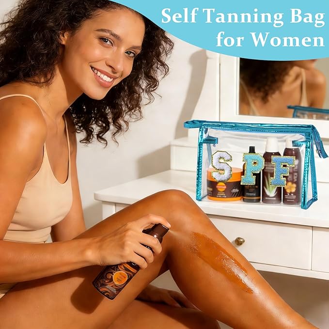 COSHAYSOO Sunscreen Bag Clear Makeup Toiletry Pouch Beach Vacation Essentials for Women Teen Girls Easter Basket Stuffers Gifts Summer Pool Travel Must Have Accessories Waterproof Stuff