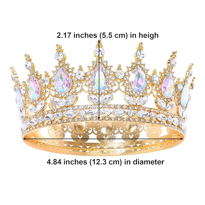 Queen Crown for Women Crystal Tiara for Women Rhinestone Wedding Headband for Bride Hair Accessories for Costume Birthday Party Prom Gifts