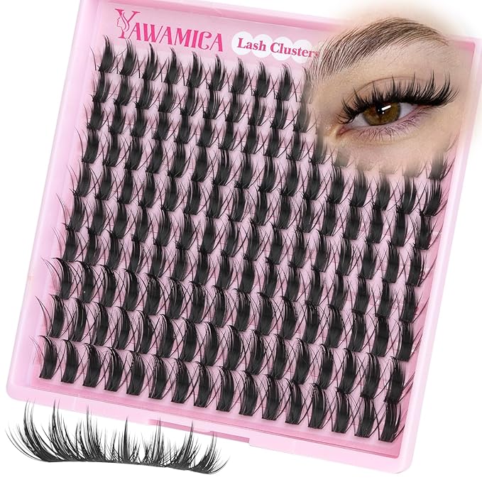Manga Lash Clusters 10–12–14mm Natural Anime Eyelash Clusters Soft Spiky Cluster Lashes Wispy CC Curl Individual Fairy Lashes Extensions for Daily Makeup, Camera-Ready, Beginner Friendly by Yawamica