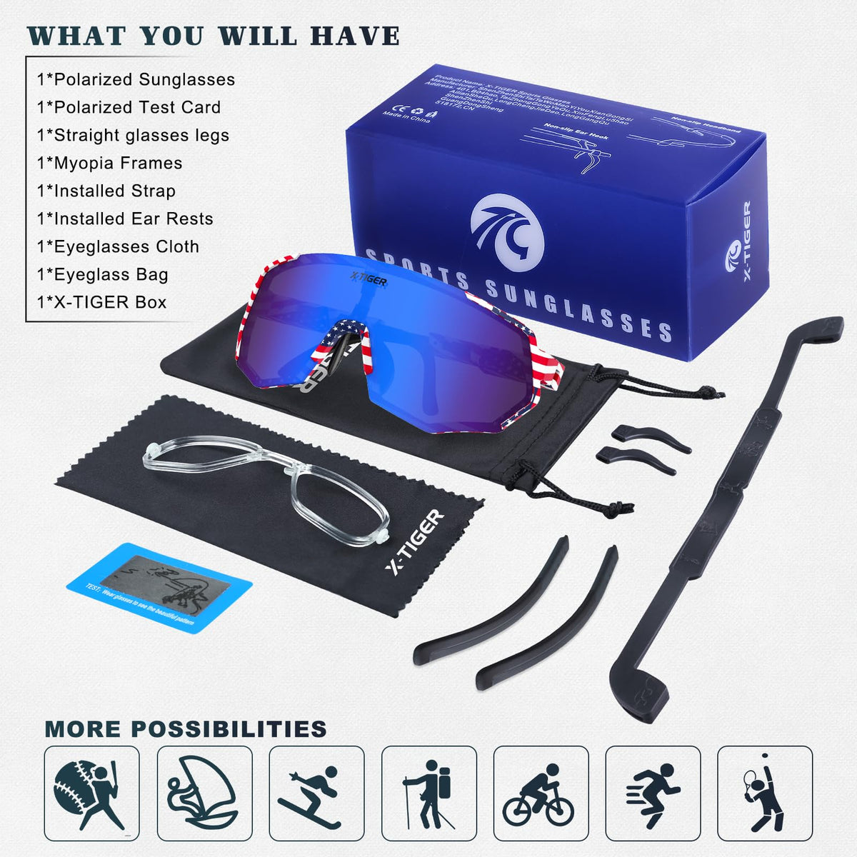 X-TIGER Polarized Youth Baseball Sunglasses UV400 Kids Sunglasses Boys Girls 8-12 Youth for Softball Cycling Sports Glasses