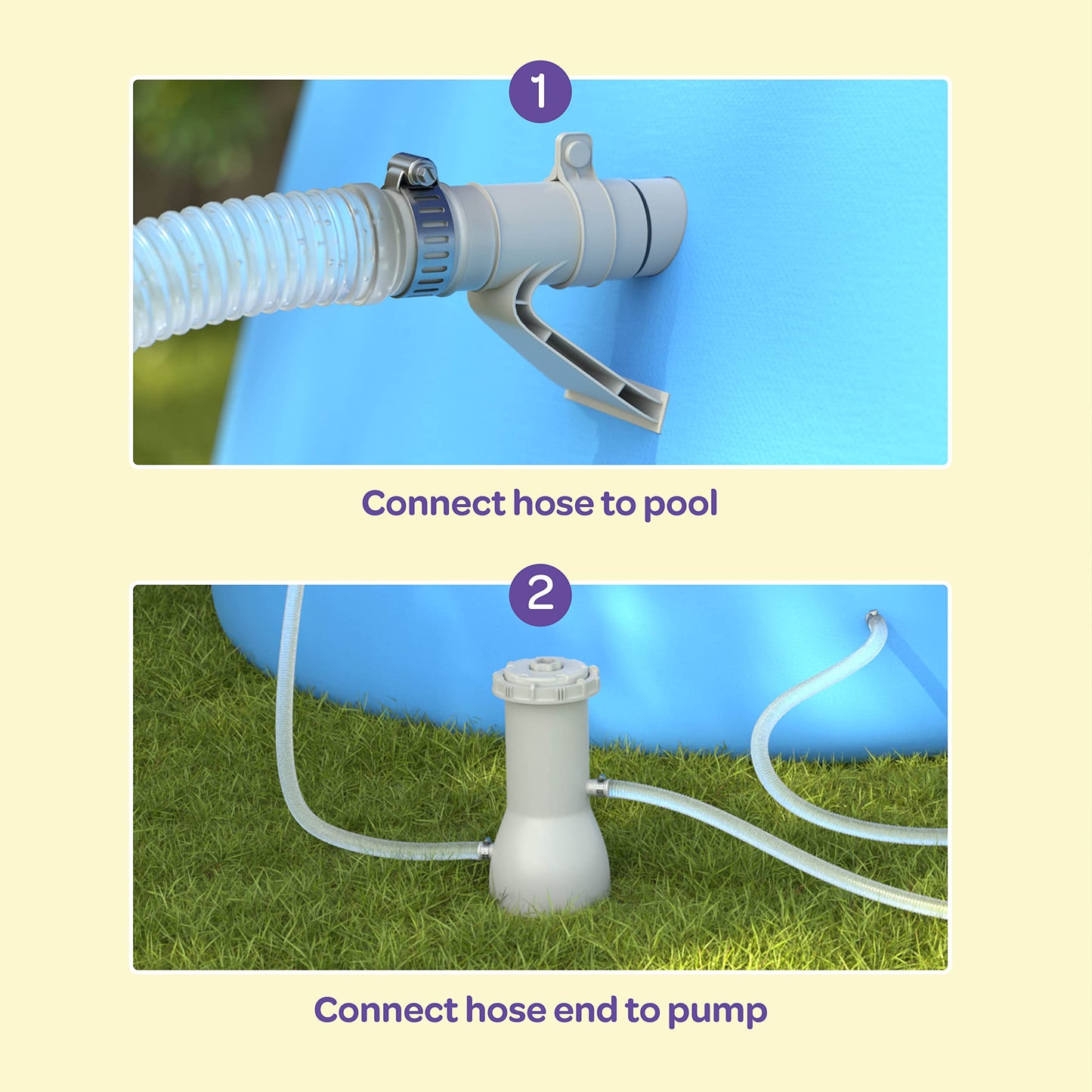 Replacement Hose For Above Ground Pools [Set of 4] 1.25" Diameter, 59" Long Accessory Pool Pump Replacement Hose - Filter Pump Hose Compatible with Intex Pump Models #607/#637