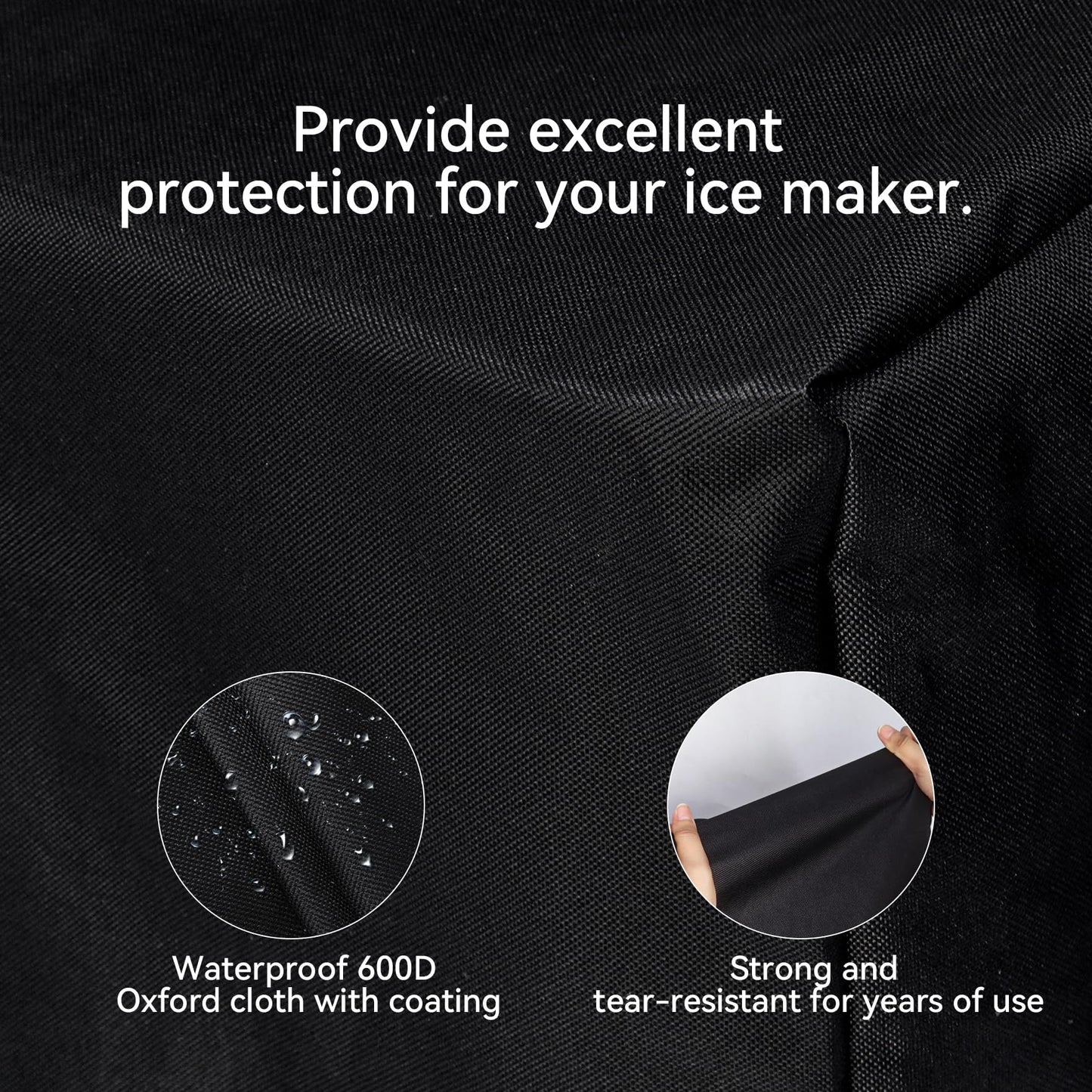 Klmnop Ice Maker Cover, Waterproof Ice Maker Dust Cover for Countertop Ice Maker Machine/Ice Cube Maker/Portable Ice Maker(Black)