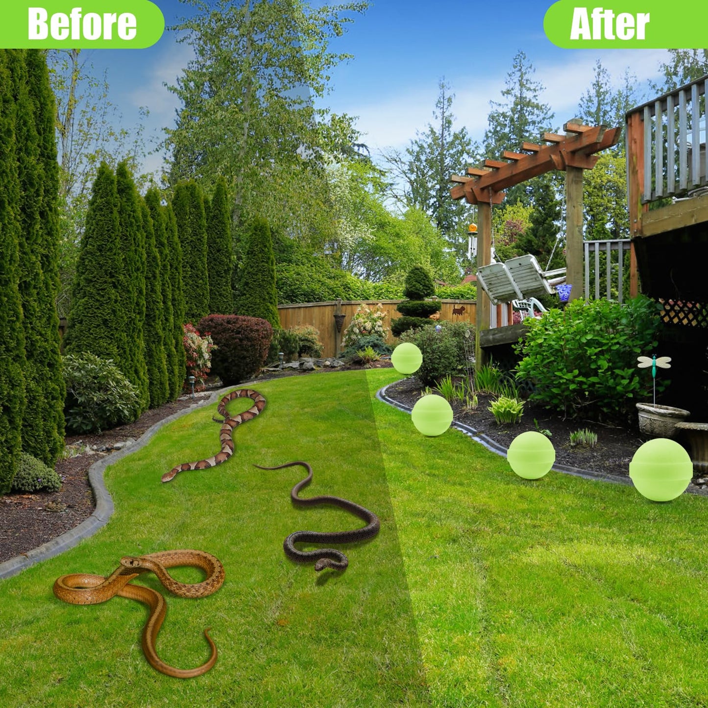 Lousye 30 Pack Snake Repellent for Yard Powerful,Snake Away Repellent Outdoors, Moth Balls for Snakes, Pet Safe Snake be Gone for Lawn Garden Fishing Home to Repels Snakes and Other Pests (Mint)