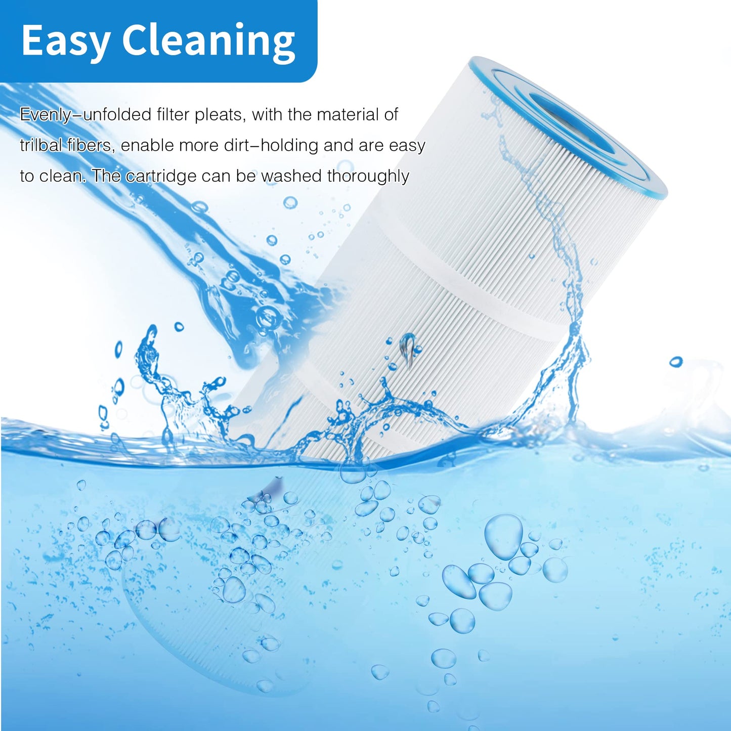AmiBron C-7470 Pool Filter Cartridge Replaces Pentair CCP320,Pleatco PCC80-PAK4 PCC80,Clean and Clear Plus 320,Filbur FC-1976,R173573,178580, L:20" xOD:7", 4X80 sq.ft. 4 Pack