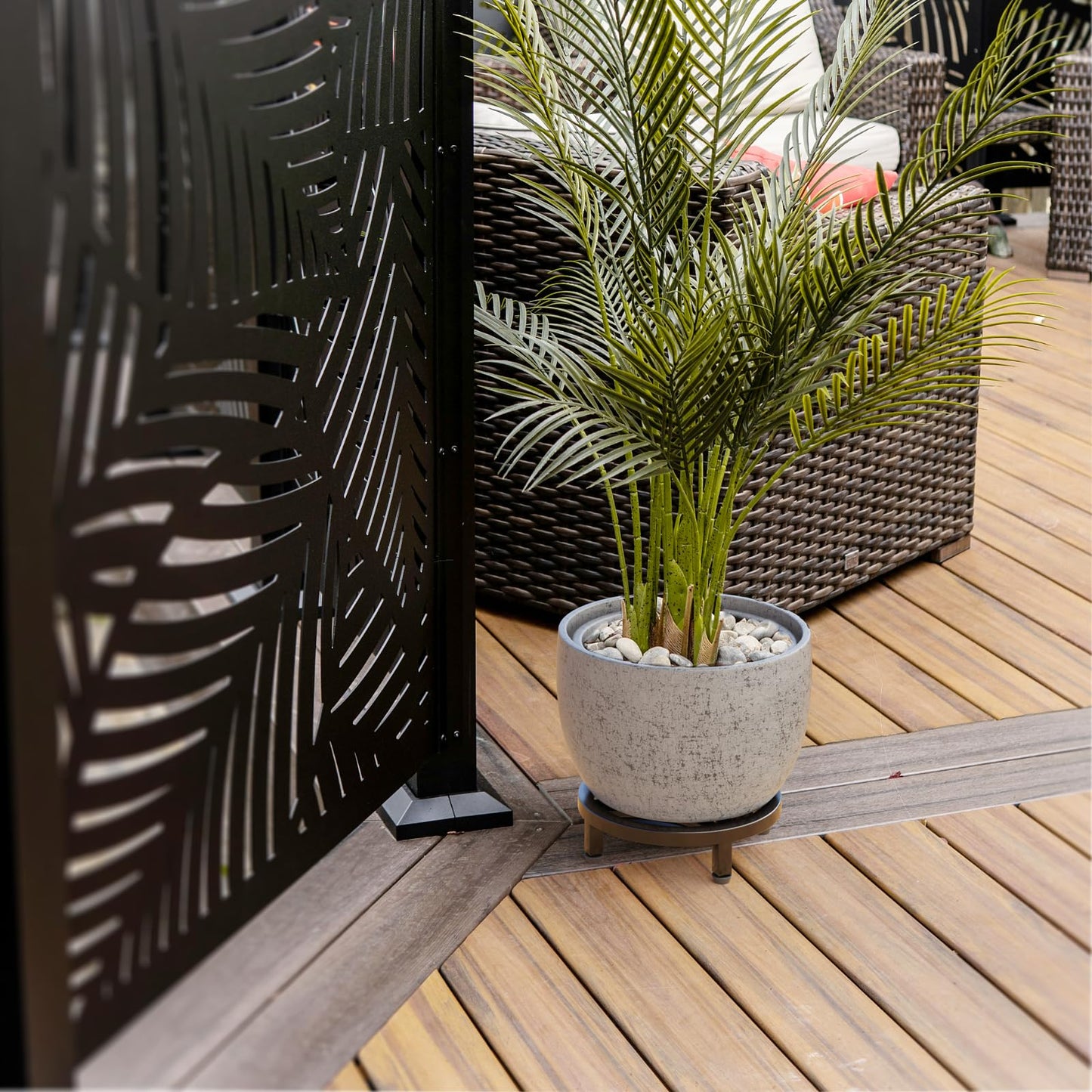 Zhongma 2 Pack 8.7" Fully Assembled Sturdy Potted Plant Stand Flower Pot Holder Heavy Duty Construction, Low Plant Stand for Home Indoor and Outdoor, Sturdy plant riser and saucer without Installation Required