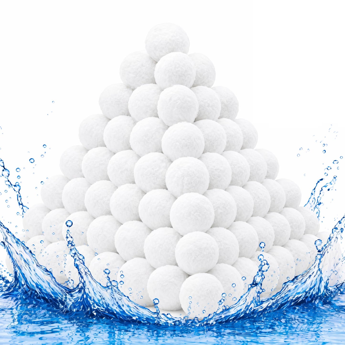Sunwinx 3.6 LBs Pool Filter Balls for Sand Filter, Reusable Pool Sand Filter Balls, Eco-Friendly Pool Filter Media Balls for Swimming Pool, Aquarium Tank (Equals 120 LBs Pool Filter Sand, White)