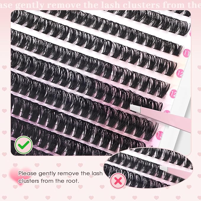 FADLASH Lash Clusters Natural Eyelash Clusters 60D Individual Cluster Eyelash Extensions 12-18mm D Curl Fluffy Eyelash Extensions (60D, 12-18mm)