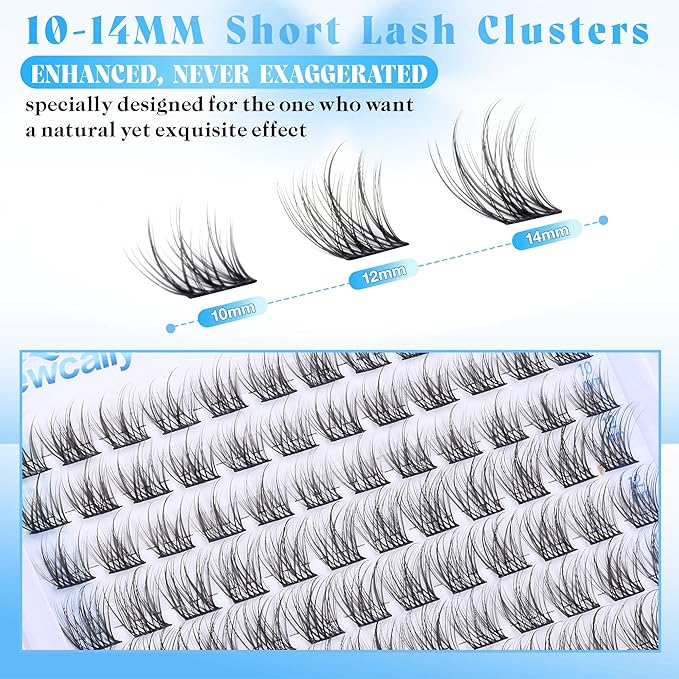 Natural Lash Clusters Eyelash Extensions C-curly Short Individual Lashes 10-14mm Wispy DIY Lash Extension Eyelash Clusters by Newcally