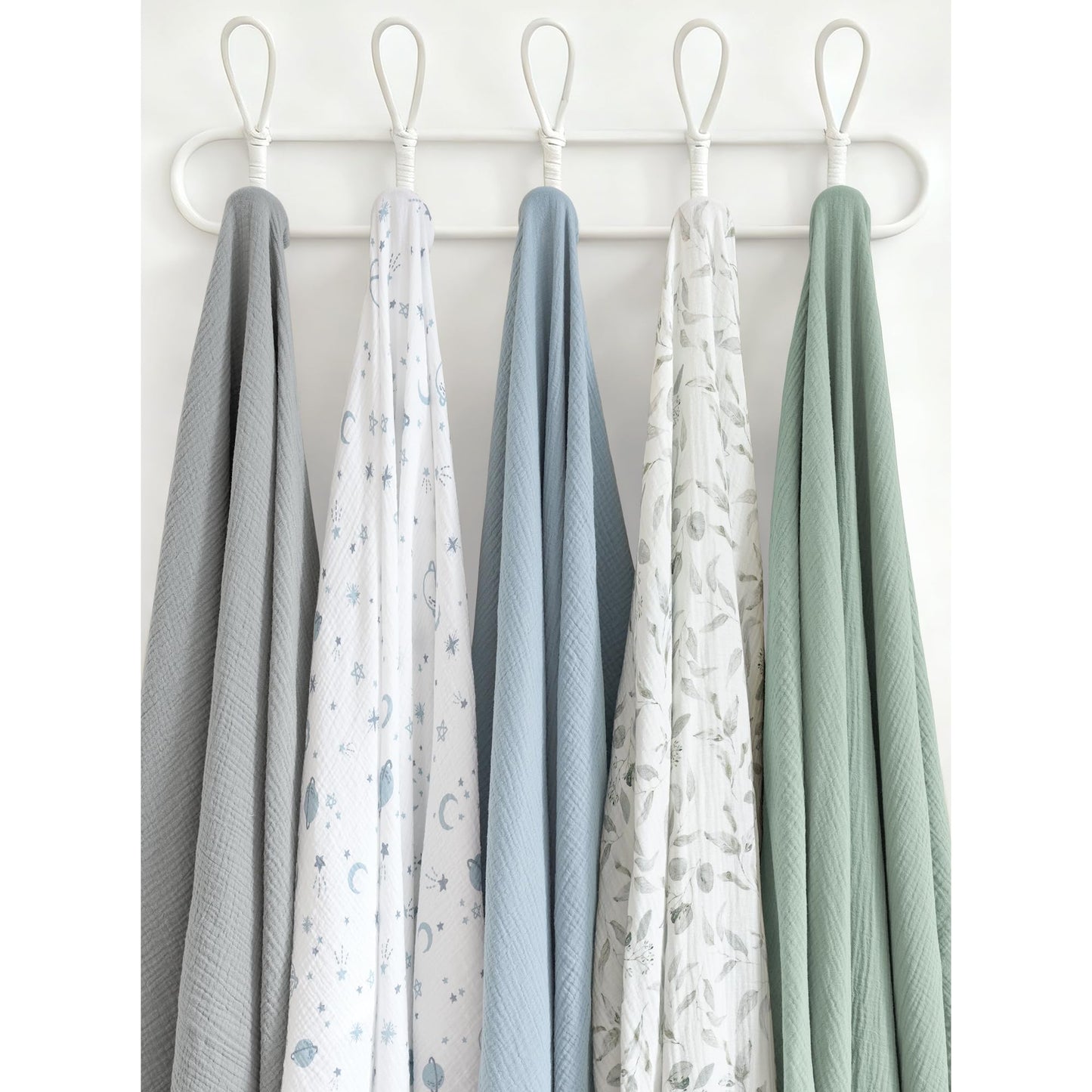 Konssy 3 Pack Muslin Swaddle Blankets for Unisex, Newborn Receiving Blanket, Large 47 x 47 inches, Soft Breathable Muslin Baby Swaddles for Boys & Girls
