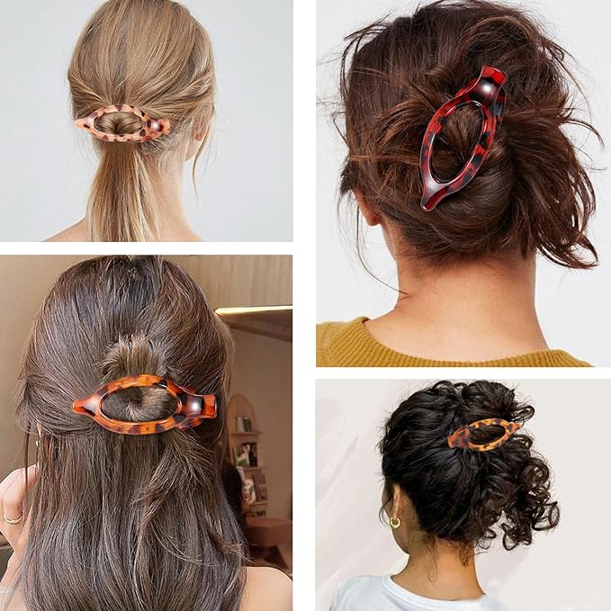 6 Packs Flat Claw Clips for Women, French Tortoise Shell Flat Hair Clip, Matte Hair Claws Clip for Thin Thick Hair, Lay Down Claws Clips, Durable Strong Hold Hair Clip, Valentine's Day Gifts