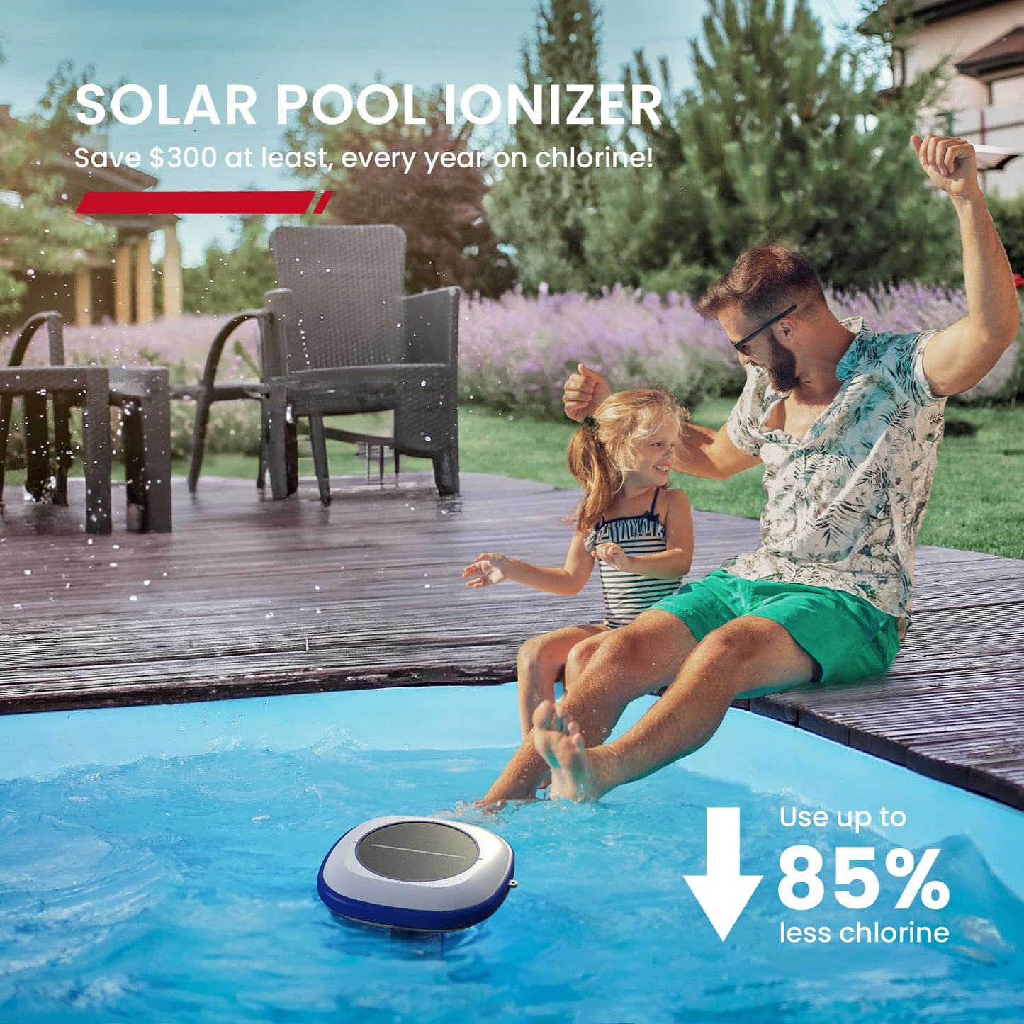 Enhulk PI25 Solar Pool Ionizer, Floating Copper Ionizer for Pool - Cleans Pools Up to 40,000 Gallons, Ideal for Above Ground, In-Ground Pools, Spas, and Hot Tubs