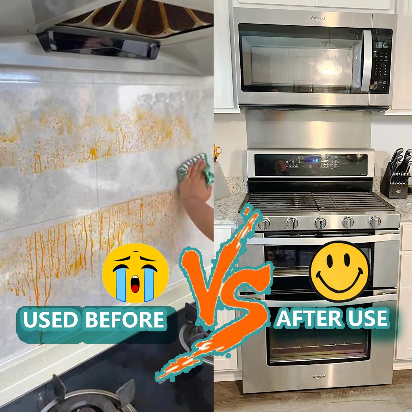 12" By 30" Stove Backsplash Splatter Guard Range Hood Back splash Wall Shield Metal Panel, Easy Clean and Install, Stainless Steel (12" x 30")
