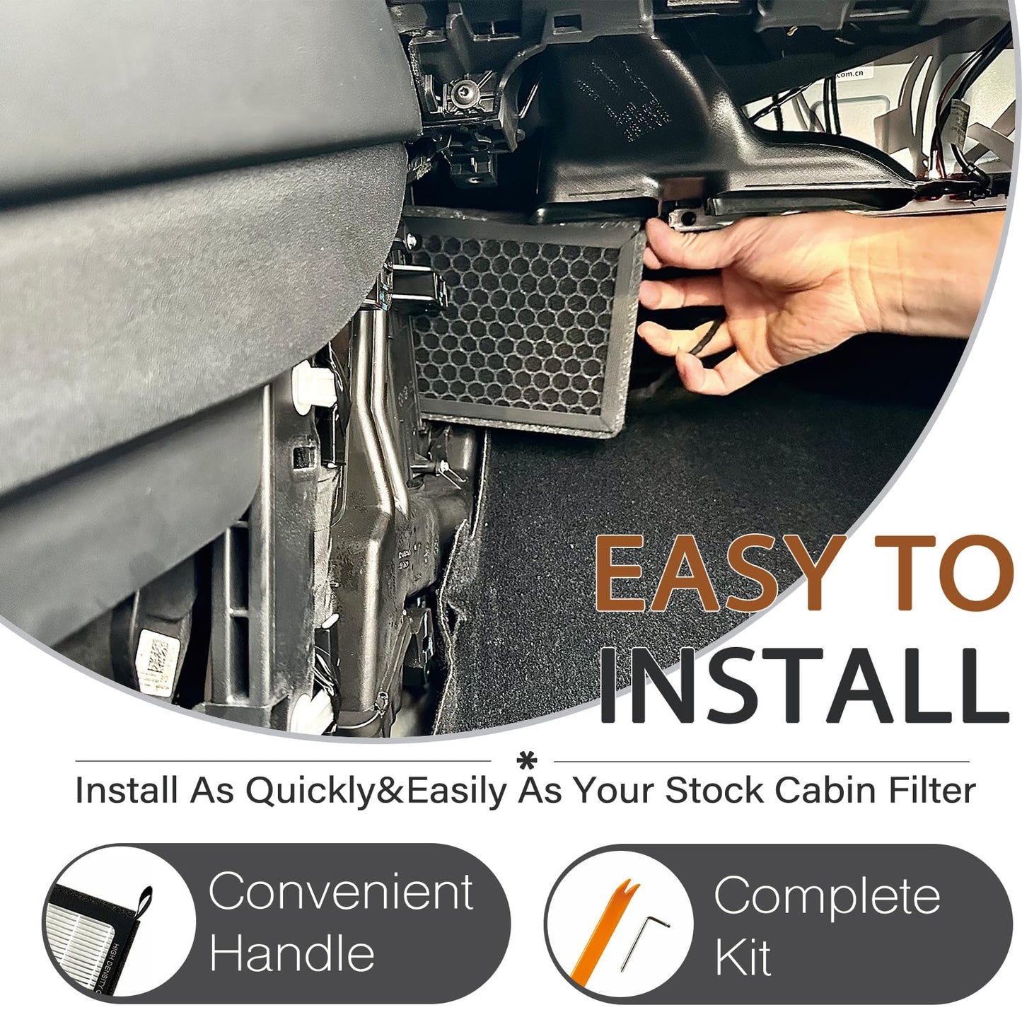 SEZFOM HEPA Cabin Air Filter for Tesla Model 3 Model Y (2016-2026) with Activated Carbon(2-pack) Dual layer Air Filter Replacement