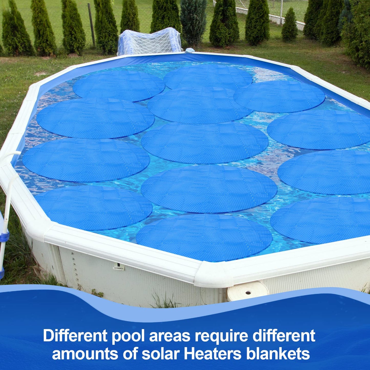 Wesiti 5 ft Solar Pool Cover for Heating - 16 Mil Solar Cover, Ground/Inground Pool Heater Blankets, Hot Tub & Spa Covers, Heating Accessory (6 Pcs)