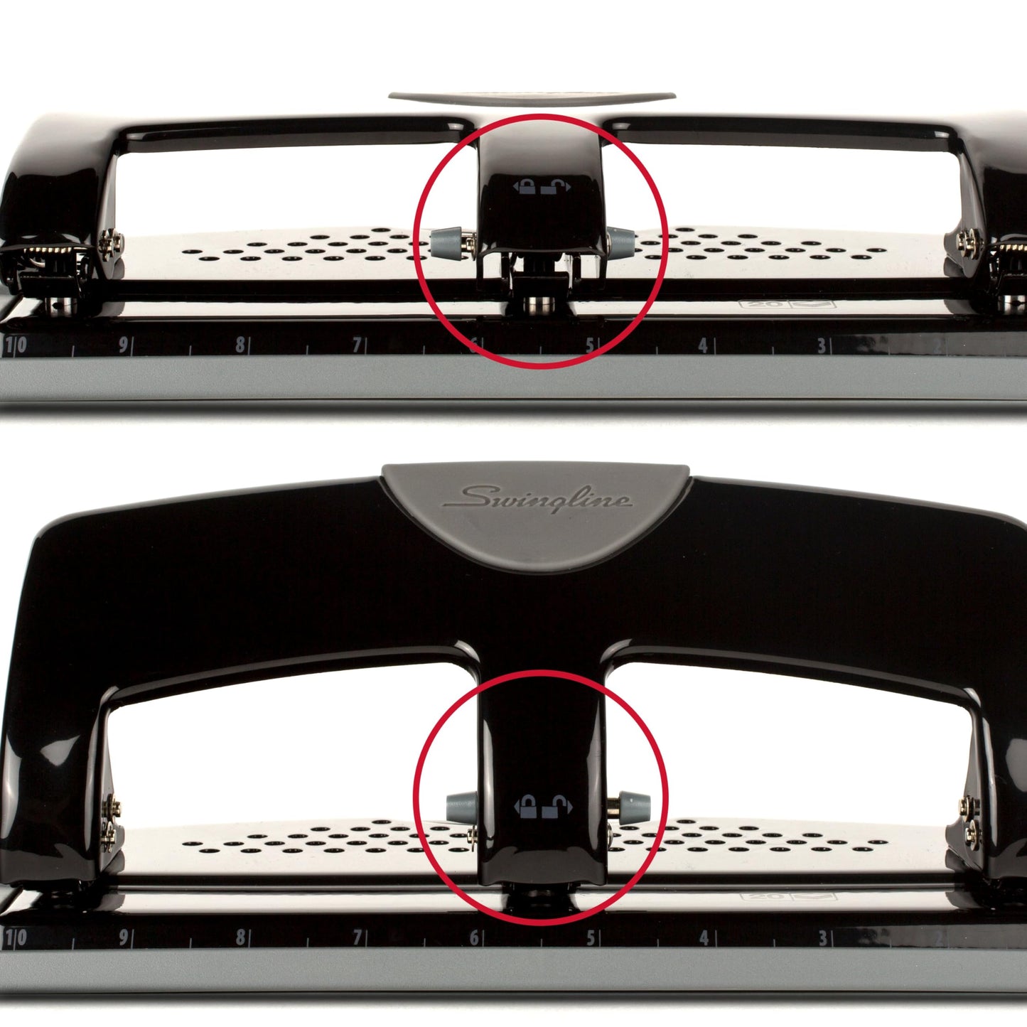 Swingline 3 Hole Punch, 20 Sheet Capacity Three Hole Puncher 3 Ring, Paper Punch, SmartTouch Low Effort, Black & Silver (74133)