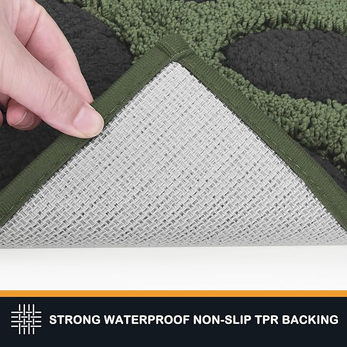 PURRUGS Dirt Trapping Door Mat 32" x 47", Non-Skid/Slip Machine Washable Microfiber Entryway Rug, Dog Doormat, Super Absorbent Welcome Mat for Muddy Wet Shoes and Paws, Green