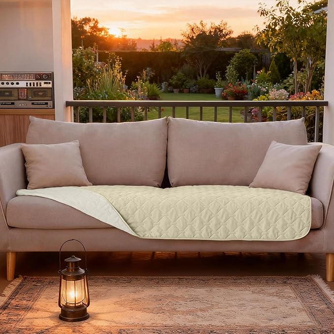 gogobunny 100% Double-Sided Waterproof Dog Bed Cover Pet Blanket Sofa Couch Furniture Protector for Puppy Large Dog Cat, Reversible (30x70 Inch (Pack of 1), Dark Cream/Light Cream)