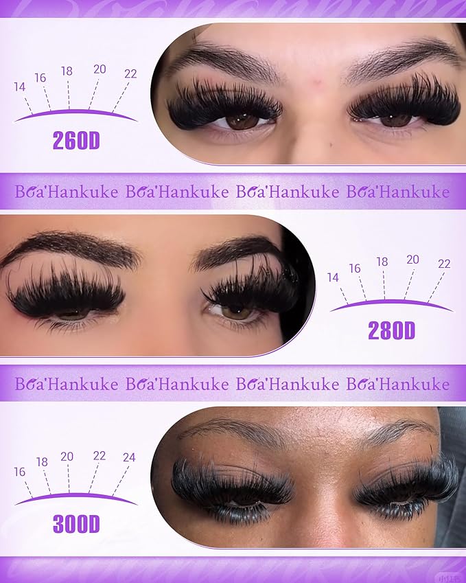 Fluffy Lash Clusters 260D+280D+300D Volume Eyelash Clusters Extensions D Curly Lashes Clusters 14-24MM Mink Cluster Lashes Spike Individual Lashes Full Lash Extension Mink Cluster Eyelash