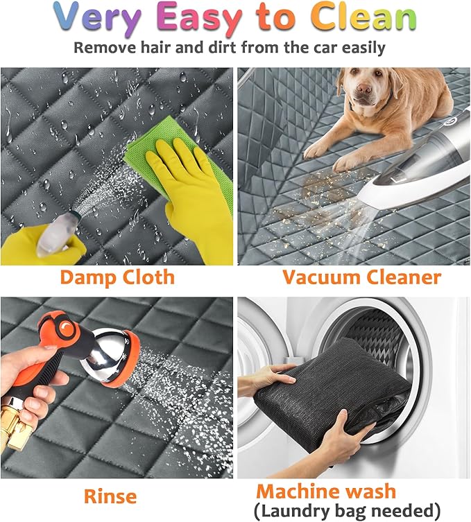 URPOWER Seat Cover for Dog 100% Waterproof Pet Seat Cover Hammock 600D Heavy Duty Scratch Proof Nonslip Durable Soft Pet Back Seat Covers for Cars Trucks and SUVs