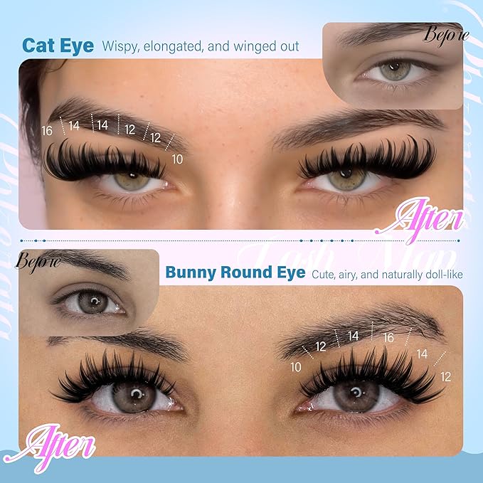 PHKERATA Manga Lash Clusters Wispy Eyelash Clusters Fairy Cluster Eyelash Extensions Natural Anime Individual Lashes DIY Lash Extension with Thin Band, 10-16mm