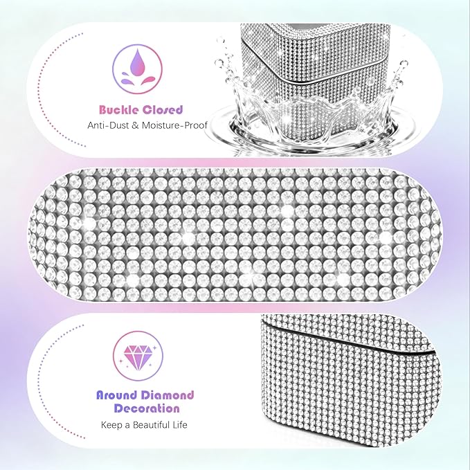 Nail Drill Bit Holder, Dustproof Rhinestones Drill Bit Organizer Case 30 Holes Efile Nail Tech Bits Storage Container Box Manicure Tools E file Accessories Collector for Salon, Travel, Home(Only Box)