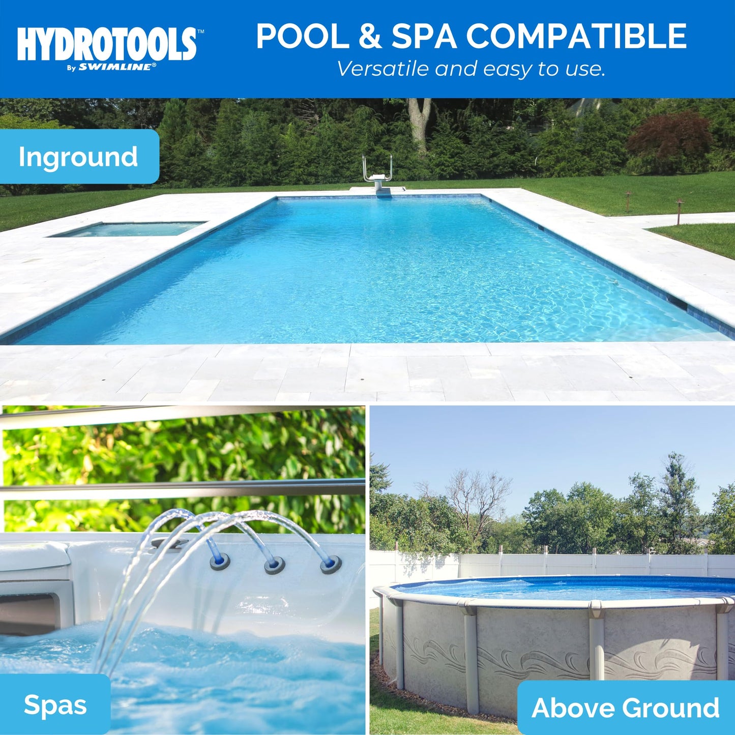 HYDROTOOLS BY SWIMLINE 87400 Large Capacity Pool & Spa Chemical Dispenser Thermometer Combo | Compatible Bromine & Chlorine Supports 1-3’’ Tablets | Adjustable Customizable Flow Rate | Cost Effective