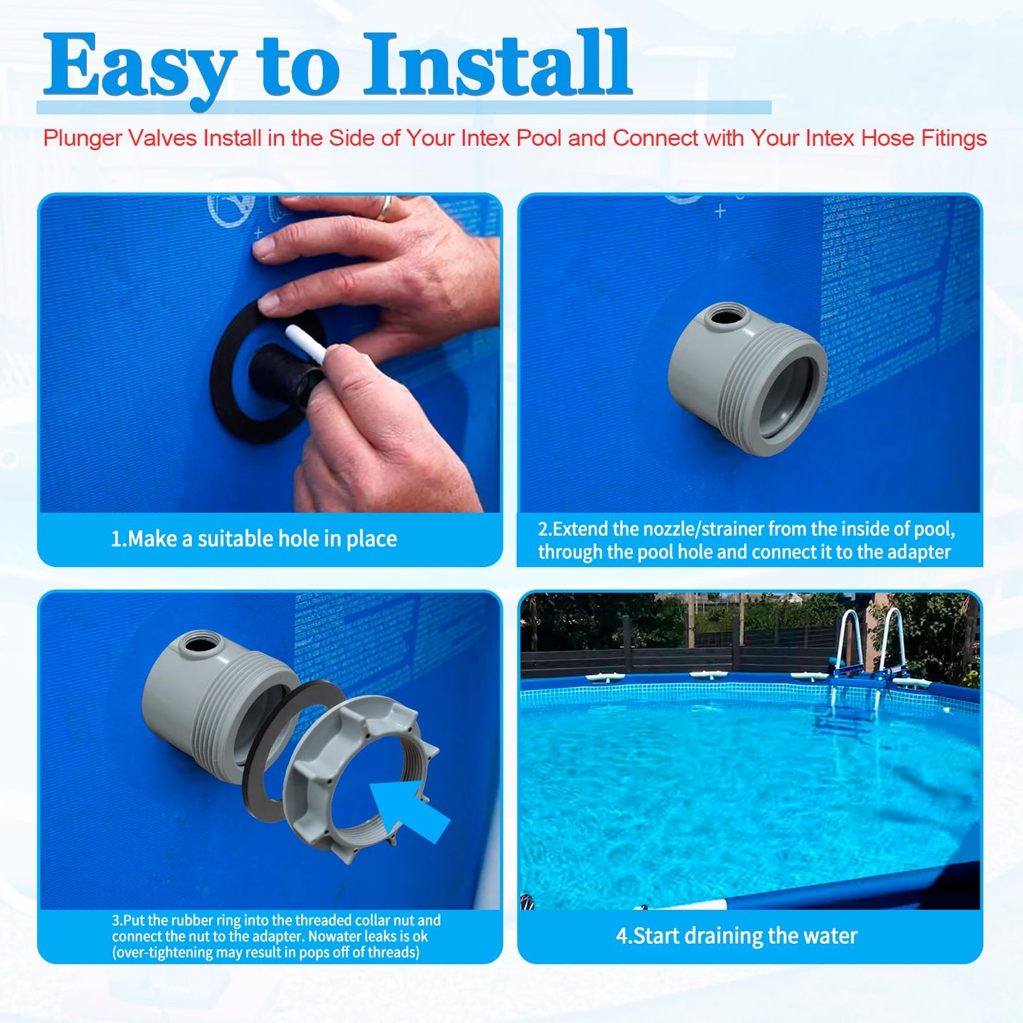 12355 Large Inlet Air Nozzle Compatible with Intex 1900-2450gph Pumps, Pool Return Jet for Intex Above Ground Swimming Pool Replacement Part Kit, Pool Strainer Grid Inlet Water Jet Nozzles, 1 Pack