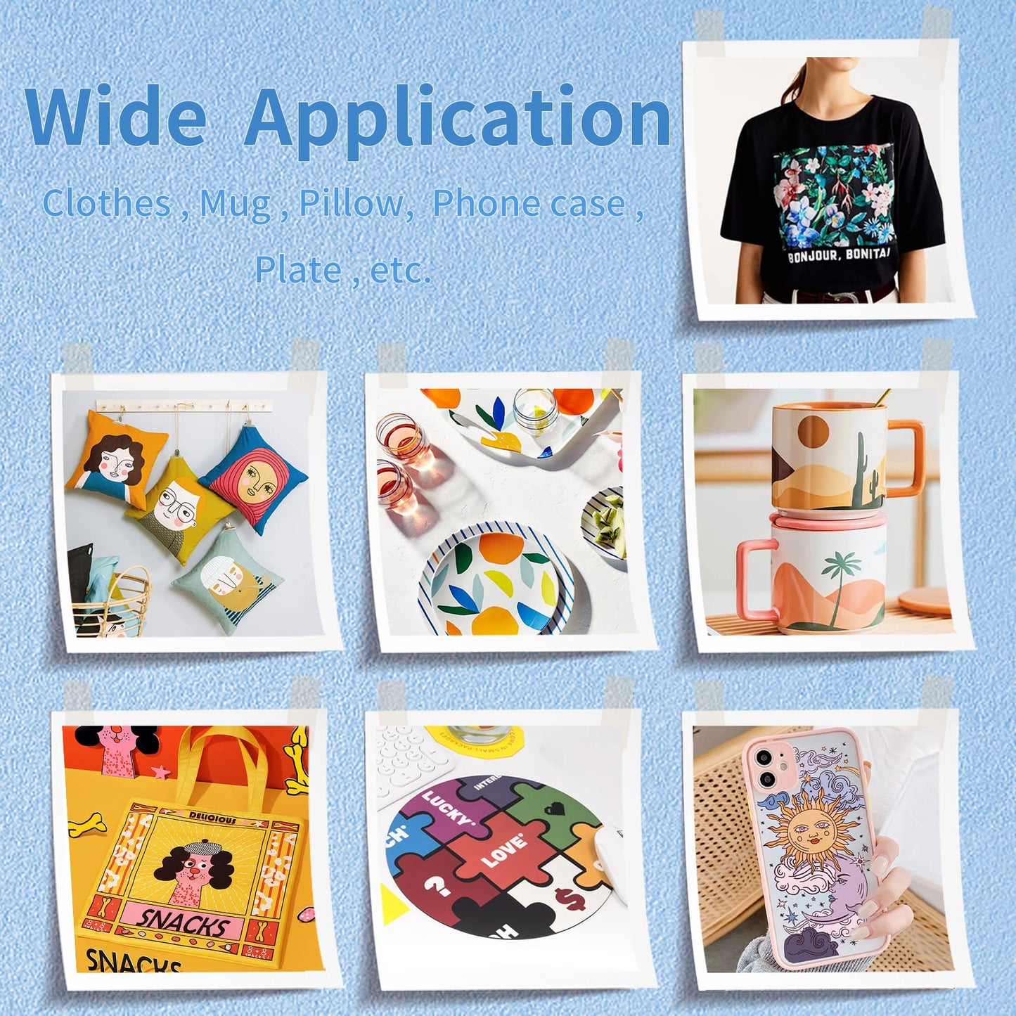 HTVRONT Sublimation Paper 8.5x11 Inch 120 Sheets | High Transfer Rate Printer-Friendly Sublimation Sheets for T-Shirts & Mugs | Compatible with Epson/HP/Canon (A4 Size, Quick-Dry, No Curl)