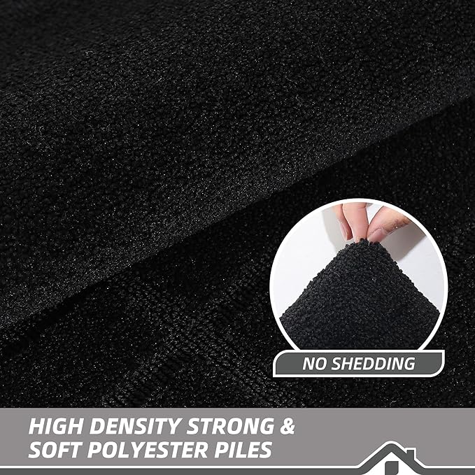 BEQHAUSE Door Mat 24" x 60", Non-Slip Door Mats Indoor Entryway Rugs Washable Low-Profile Absorbent and Stain Resist Floor Mats, Dog Door Mat for Front Back Door, Mud Wet Shoes & Paws, Black