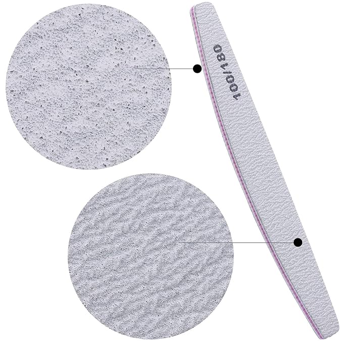 BTYMS 75 Pcs Nail Files and Buffers for Acrylic Nails 100/180 Grit Double Sided Emery Boards Fingernail Files Kit