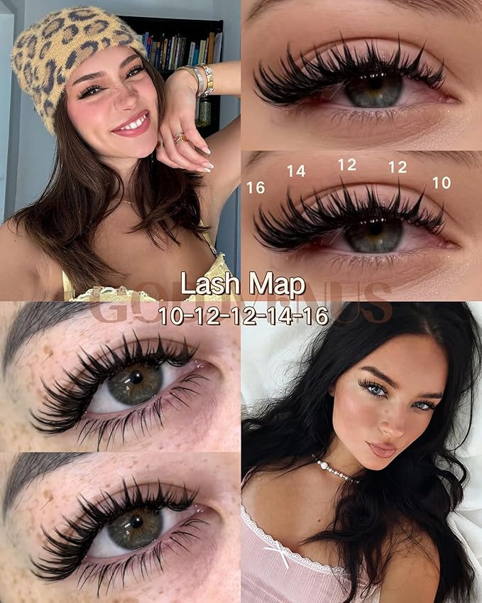Goddvenus Bunny Manga Lash Clusters, Natural Wispy Cluster Eyelash Extensions, DIY Lash Extension at Home For Dolly Anime Look, Thick Fairy Individual Lashes Clusters