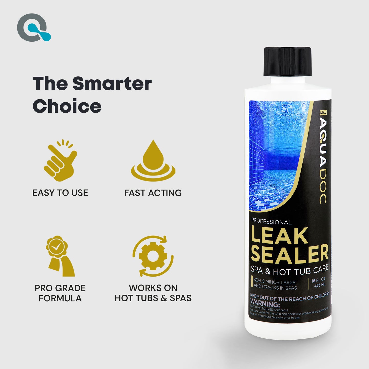 Hot Tub Leak Sealer to Fix Leaks Easily - Spa Leak Sealer 16oz, Advanced Spa Repair Chemical Made in the USA - AquaDoc