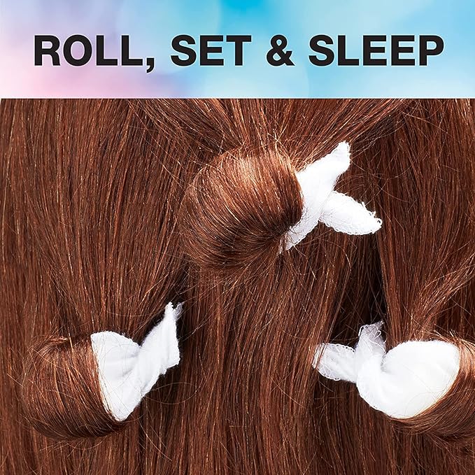 Conair Fabric Hair Curlers to Sleep In, Soft Hair Rollers for Natural Curls, Assorted color, 24 Pack