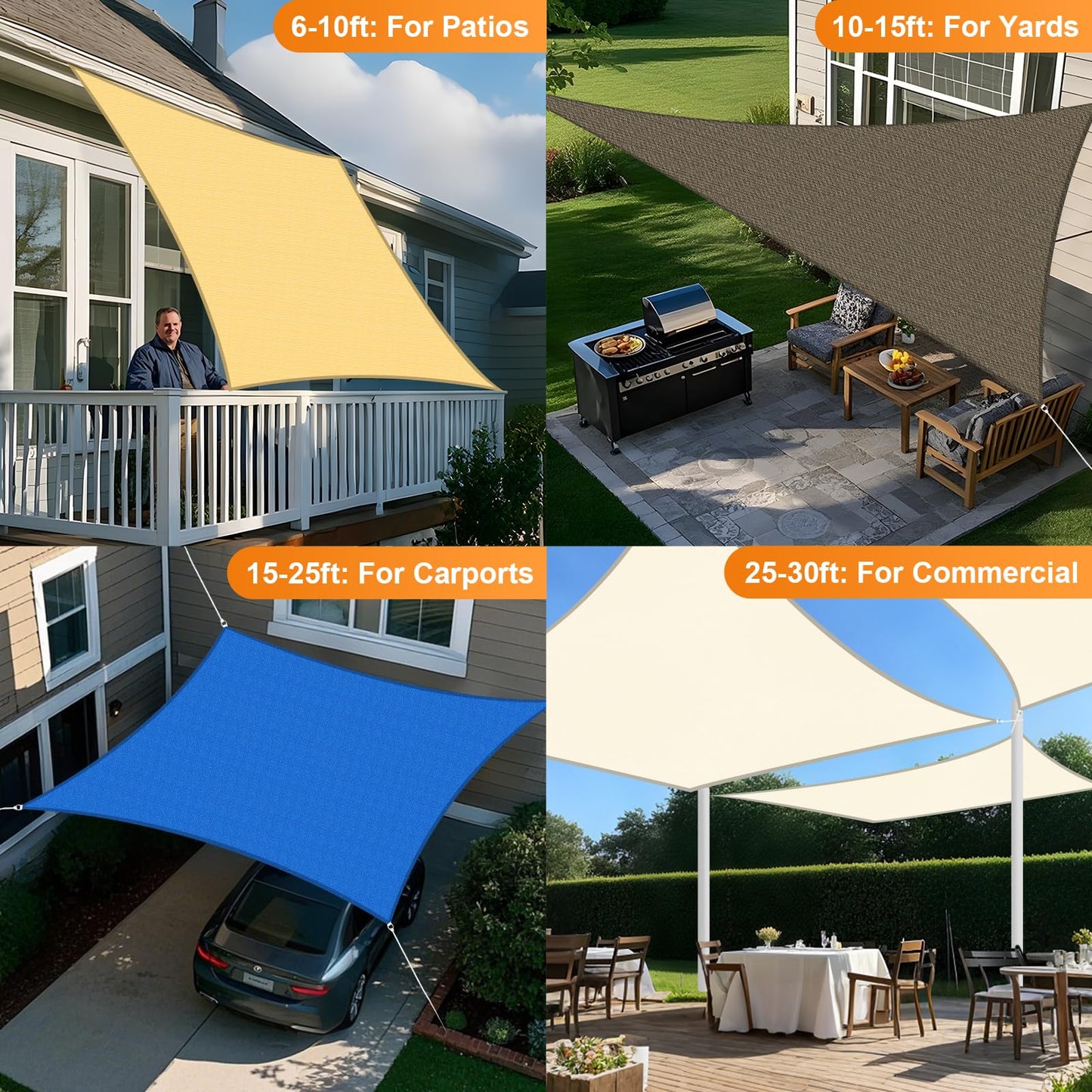 Artpuch Sun Shade Sail, 8'X16' Dark Green Rectangle, Curved Edged Commercial Grade 185 GSM Permeable Outdoor Shade Cloth for Deck, Backyard, Patio (Custom Sizes Made)