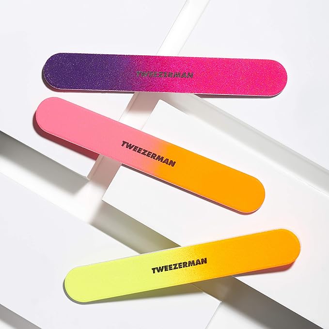 Tweezerman Neon Hot Nail Filemates, 3 Count