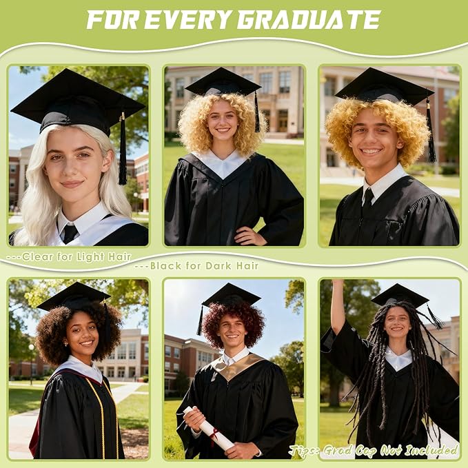 2026 Graduation Cap Headband, Grad Cap Headband, Anti-fall Hair Band for Grad Hat, Hat Accessories for Graduates