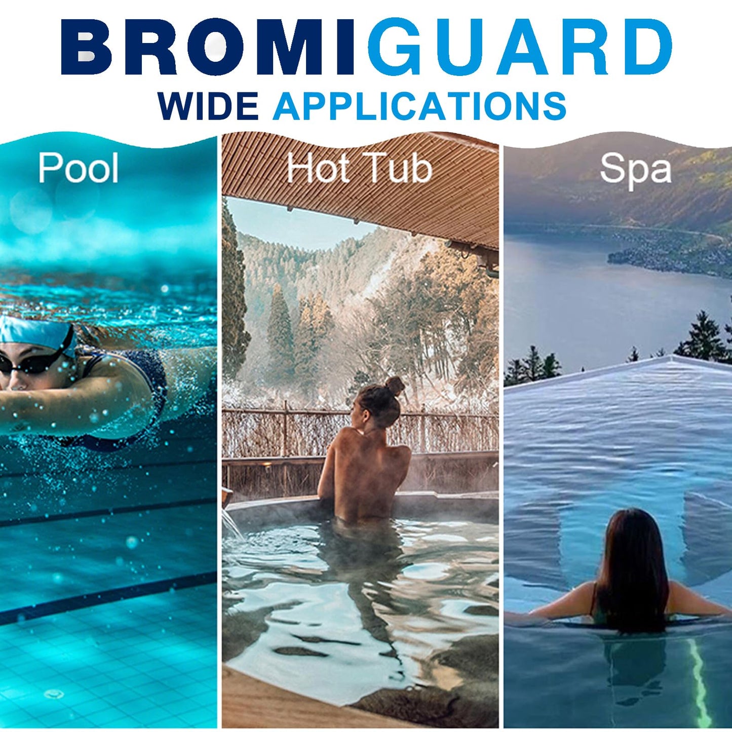 BROMIGUARD Bromine Tablets 1 Inch 4 Lbs for Spa Hot Tub Chemical Tabs | 1" Brominating Tablets Spa & Hot Tub Chemical Sanitizer