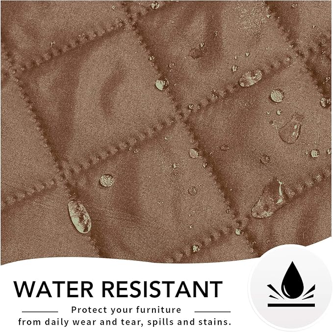 Easy-Going Oversized Recliner Cover Reversible Couch Cover Sofa Cover for Living Room Water Resistant Furniture Protector with Elastic Straps for Pets Dog (Oversized Recliner, Camel/Ivory)