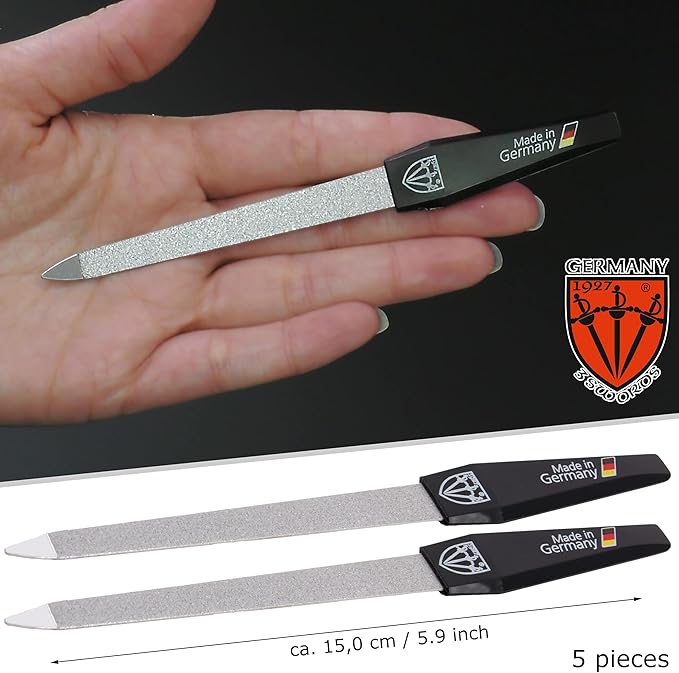3 Swords Germany - Sapphire Metal Nail File Set 5 Pieces with 5 Pieces 3-Way Nail Buffer Ã¢ÂÂ Nail Care Made in SOLINGEN/Germany