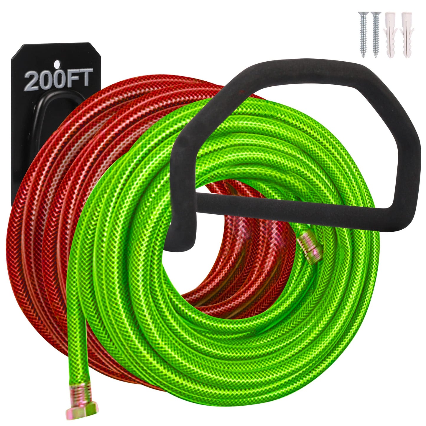 PeoMev 300 ft Garden Hose Holder - Oversized Hose Hanger Wall Mount Water Hose Holders for Outside, Extra Heavy Duty Hose Rack for Garden Hose Storage and Extension Cords