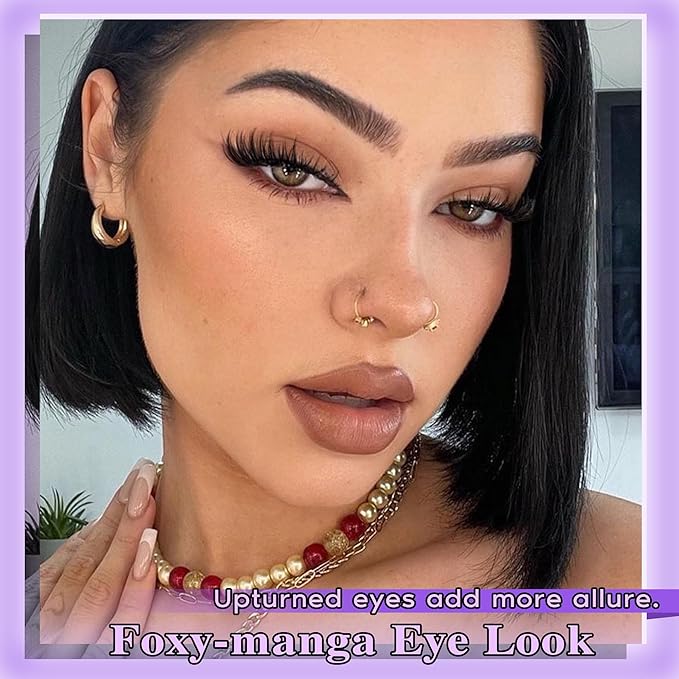 Goddvenus Manga Lash Cluster Kit Wispy Lashes Clusters Fluffy Eyelash Clusters Upturned Foxy Cluster Eyelash Extensions Kit D Curl Fairy Eyelash Extension Kit 10-16mm Individual Lashes Kit