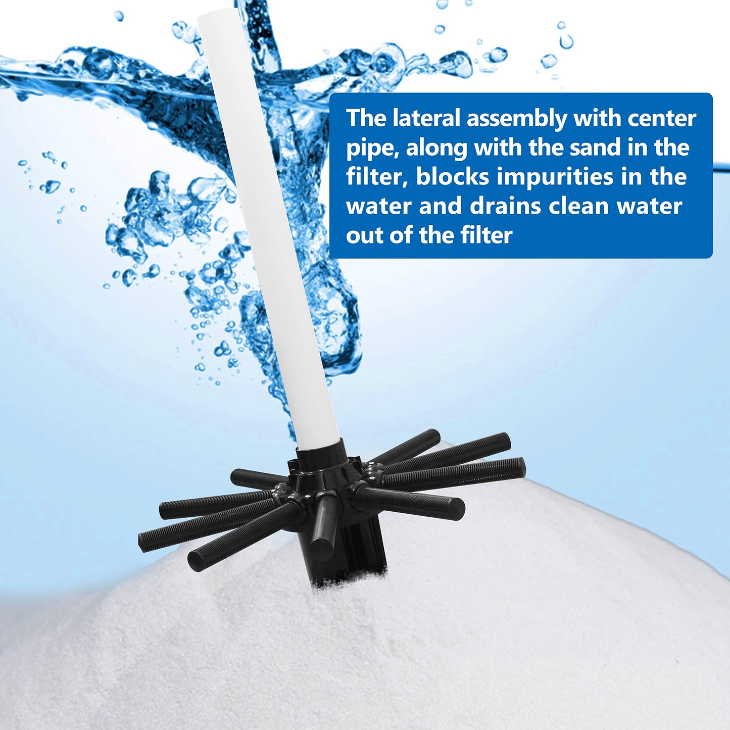 SX220DA Lateral Assembly with Center Pipe Compatible with Hayward Pro Sand Filter Series S220T