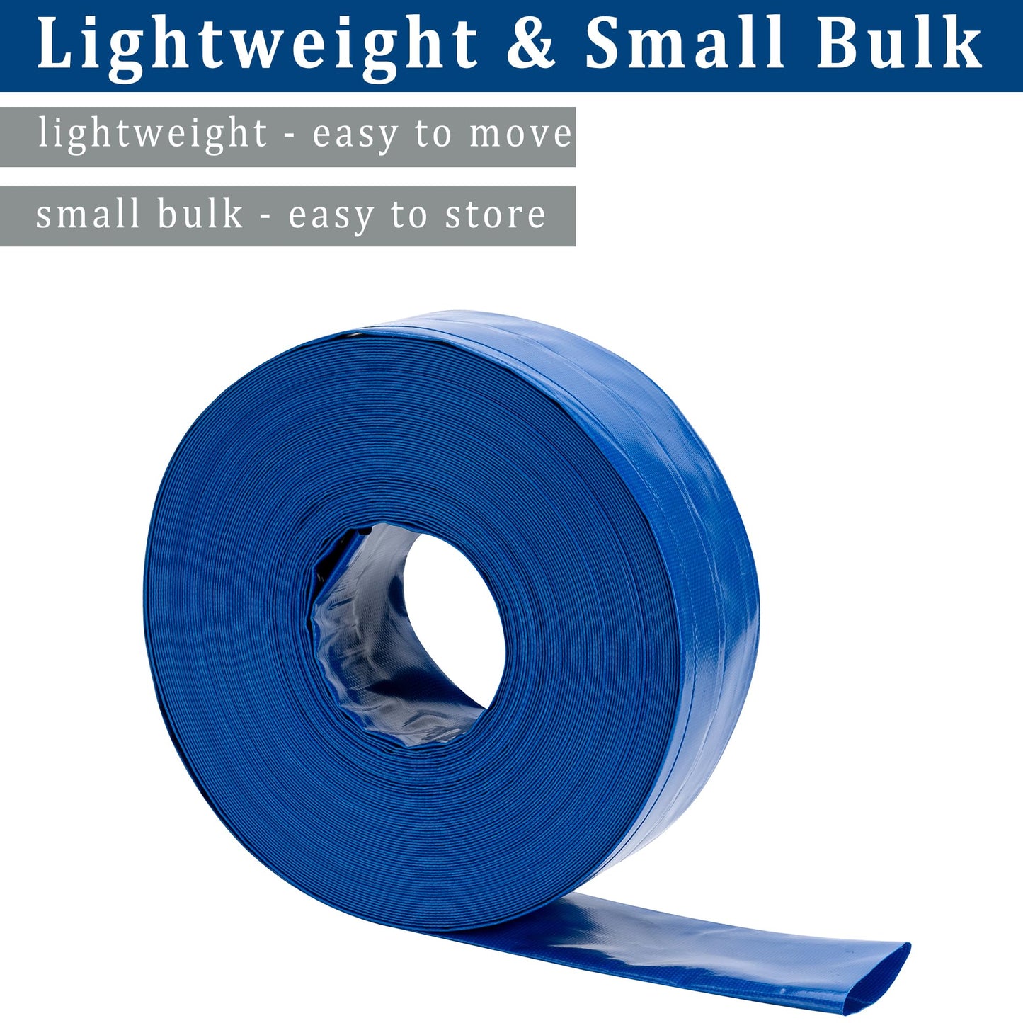 3 in x 25 ft Pool Backwash Hose Heavy Duty Drain Discharge Double PVC Lay flat General Purpose Vinyl Hose, Burst Resistant for Water Transfer Sump Pump Pool Filter (3in 25ft fiber reinforced hose)