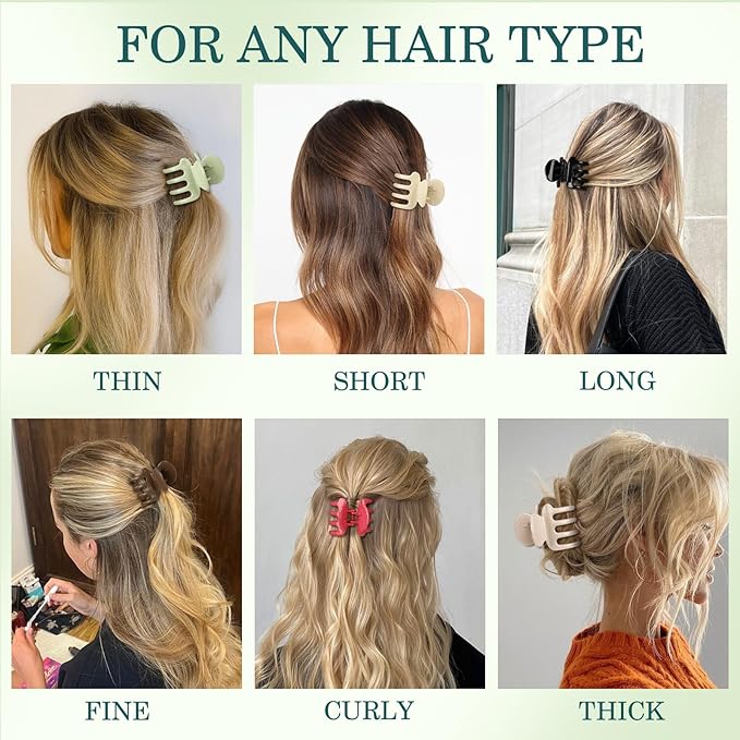 12Pcs Hair Clips for Women 1.8 Inch Small Claw Clips for Thin Hair Medium Hair Claw Clips for Thick Hair Accessories for Women Girls (Gloss Colorful)