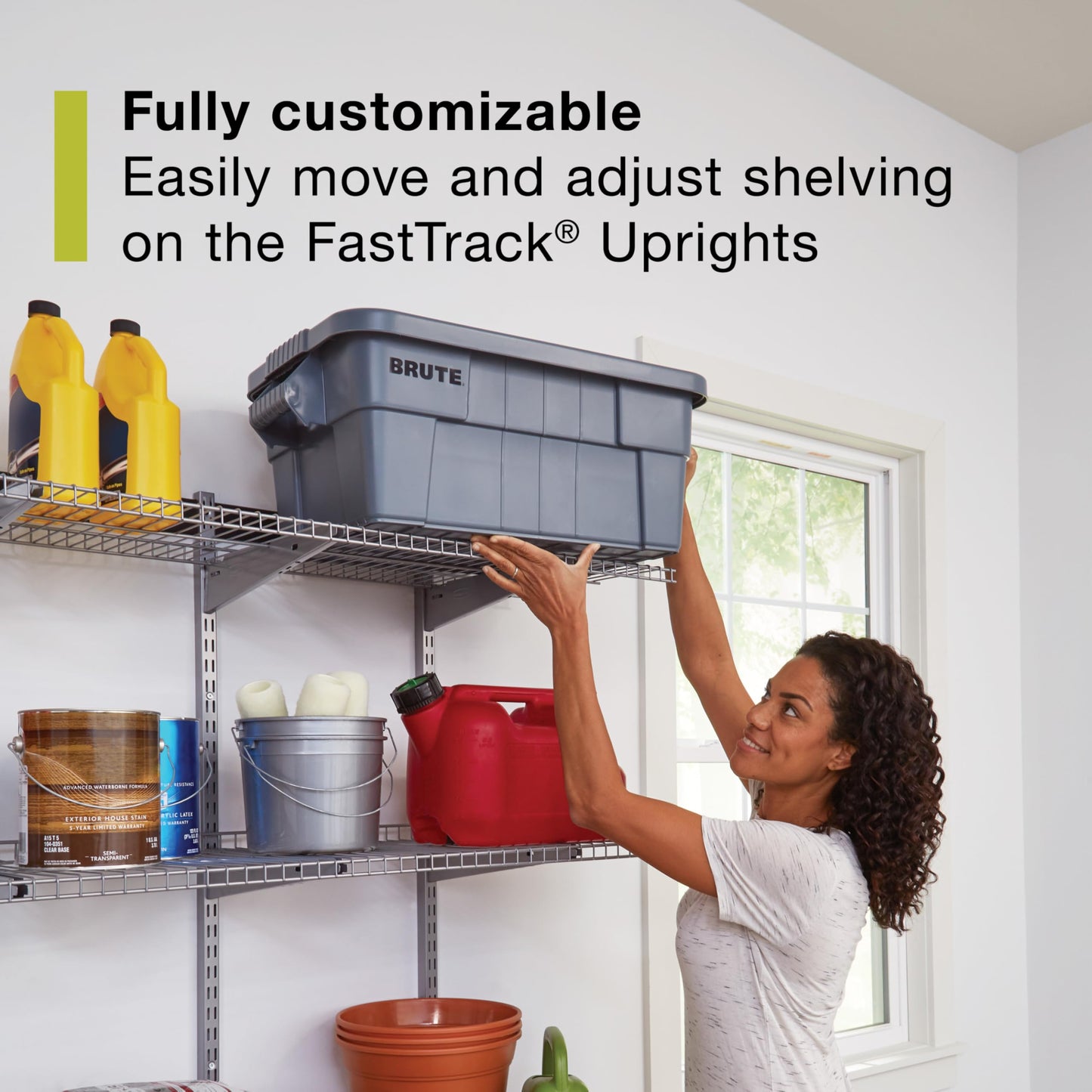 Rubbermaid Fasttrack Rail Storage 36"x12" 3-Shelf Kit, 350 lbs. Per Shelf, for Home/Garage/Shed/Workshop Organization