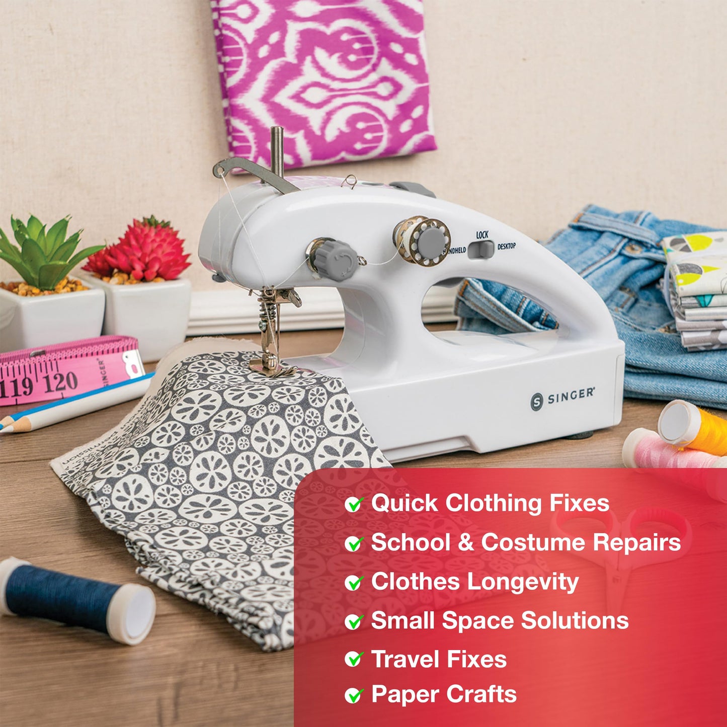 SINGER Stitch Quick + Portable Cordless Mending Machine Bundles (Two Thread Stitch Quick + & Bundle)