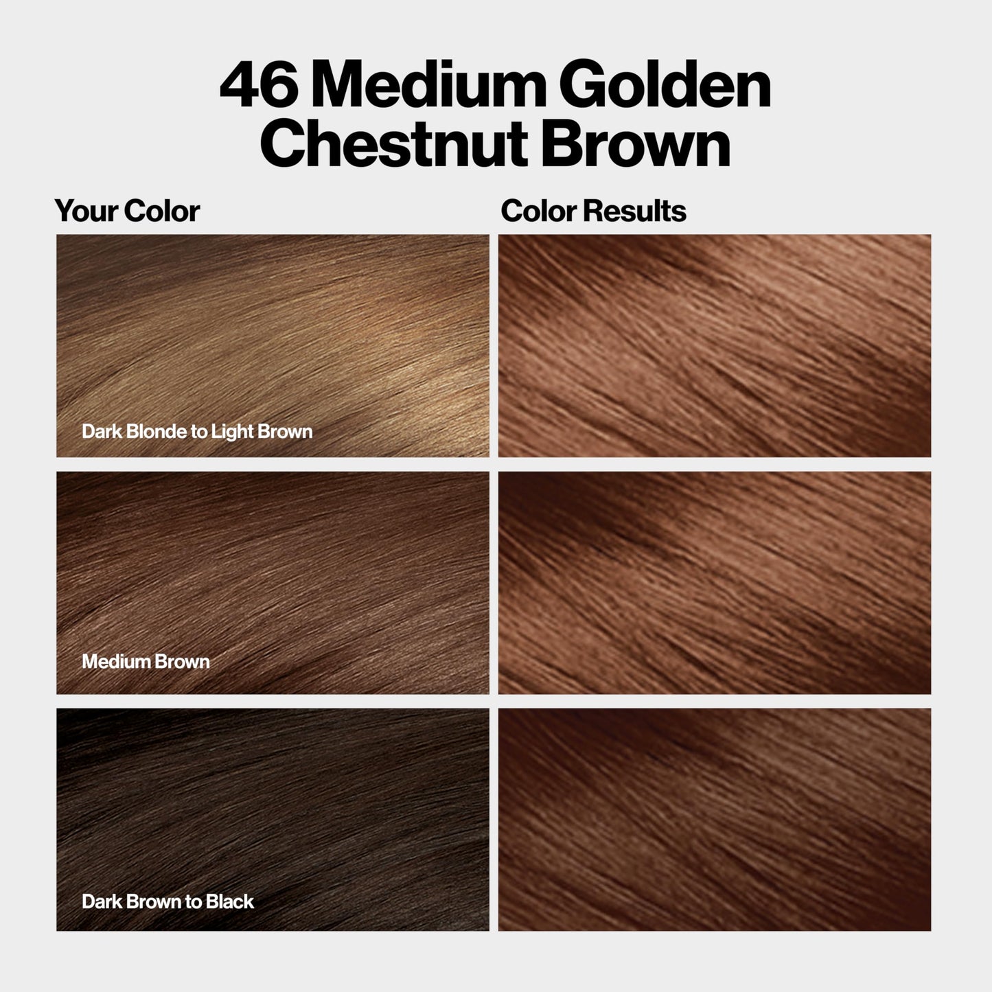 Revlon ColorSilk with Bond Repair Complex, Brown Permanent Hair Color, 100% Gray Coverage, Ammonia Free Hair Dye, Vegan Keratin, 46 Medium Golden Chestnut Brown (Pack of 3)