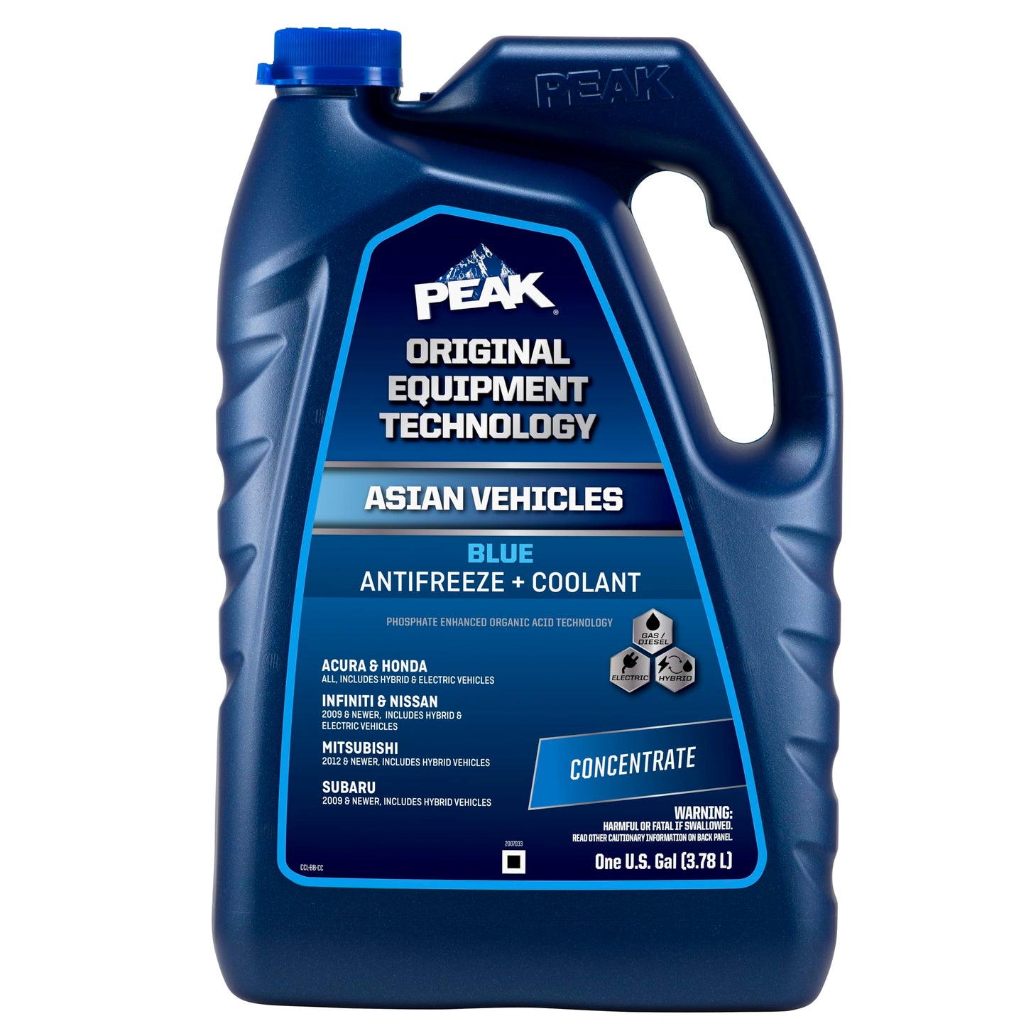 PEAK OET Extended Life Blue Concentrate Antifreeze/Coolant for Asian Vehicles, 1 Gal.