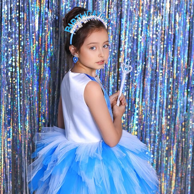 CIEHER Dark Blue Birthday Girl Headband Birthday Decorations