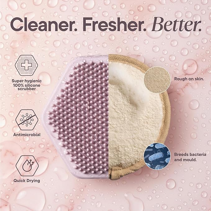 TOOLETRIES Premium Silicone Face Scrubber for Men & Women, Gentle Facial Cleansing Brush & Exfoliator, Deep Pore & Dead Skin Removal, Soft Touch Massager, Quick-Drying & Hygienic - Blossom